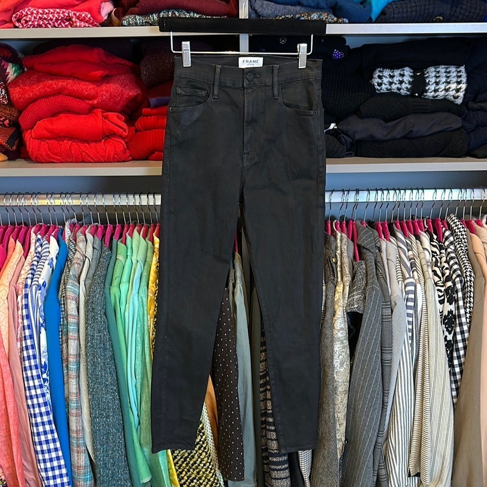 Frame black 4 pocket skinny ankle jeans size 27
